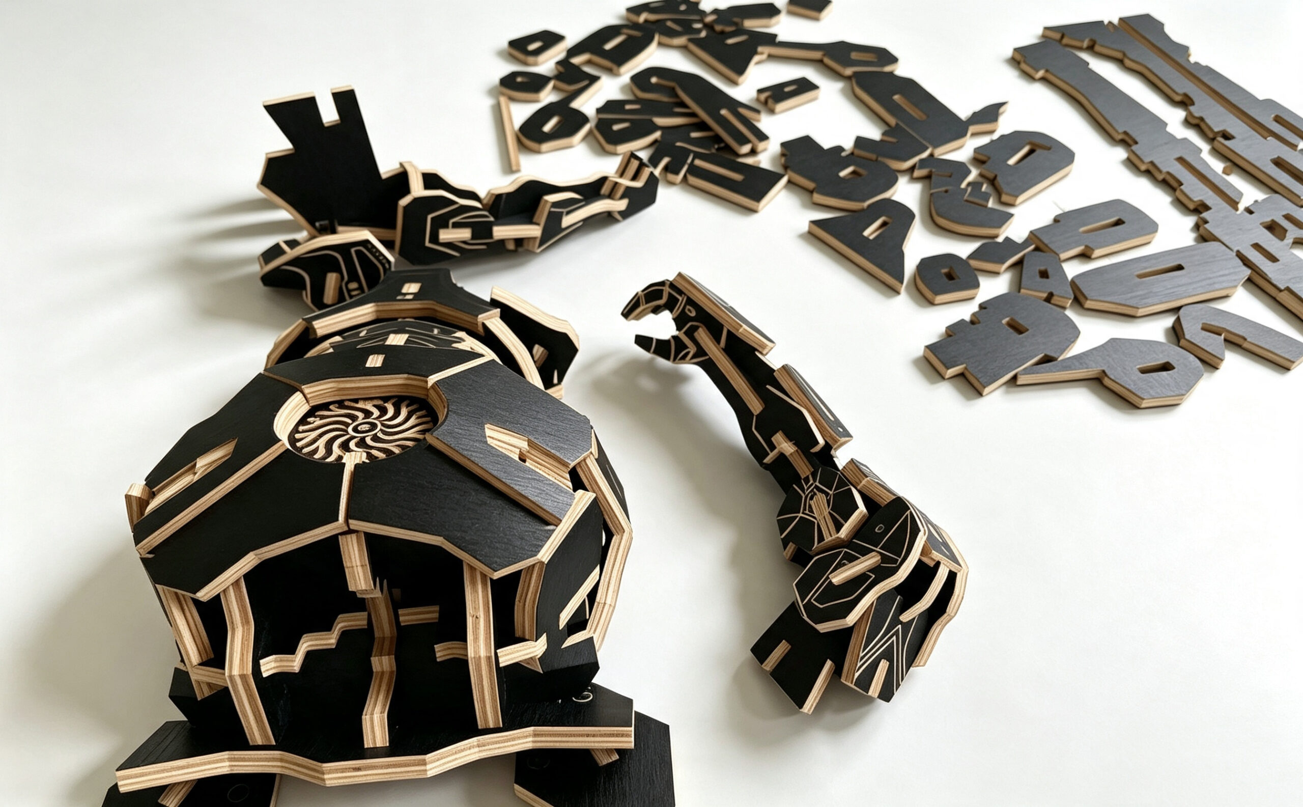 Mecha Warrior Wooden Assembly Model