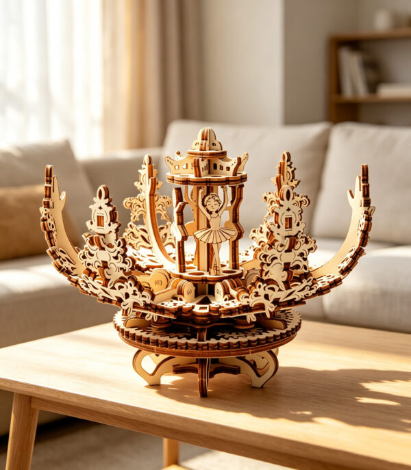 Mechanical Flower Wooden Model