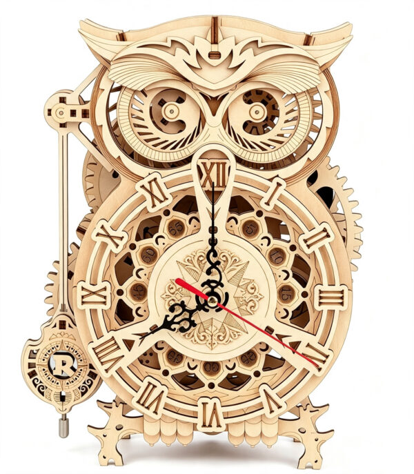 Owl Clock Wooden Model