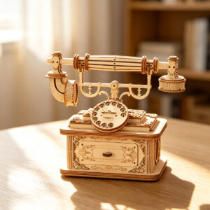 Vintage Telephone Wooden Model